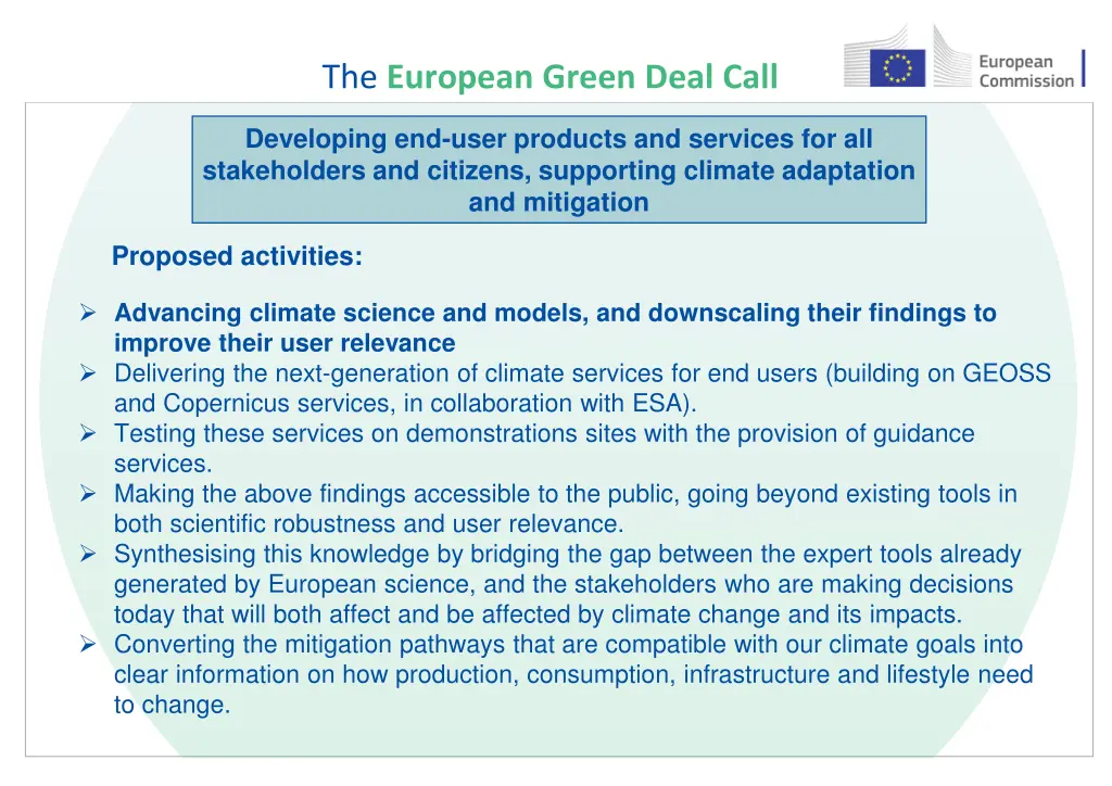 the european green deal call 39