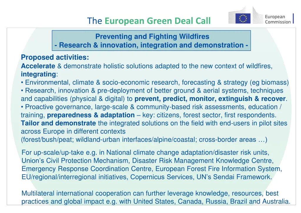 the european green deal call 4