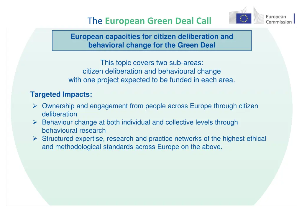 the european green deal call 43