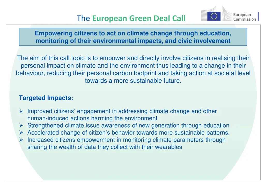 the european green deal call 45