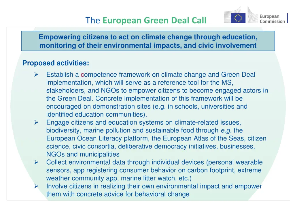 the european green deal call 46