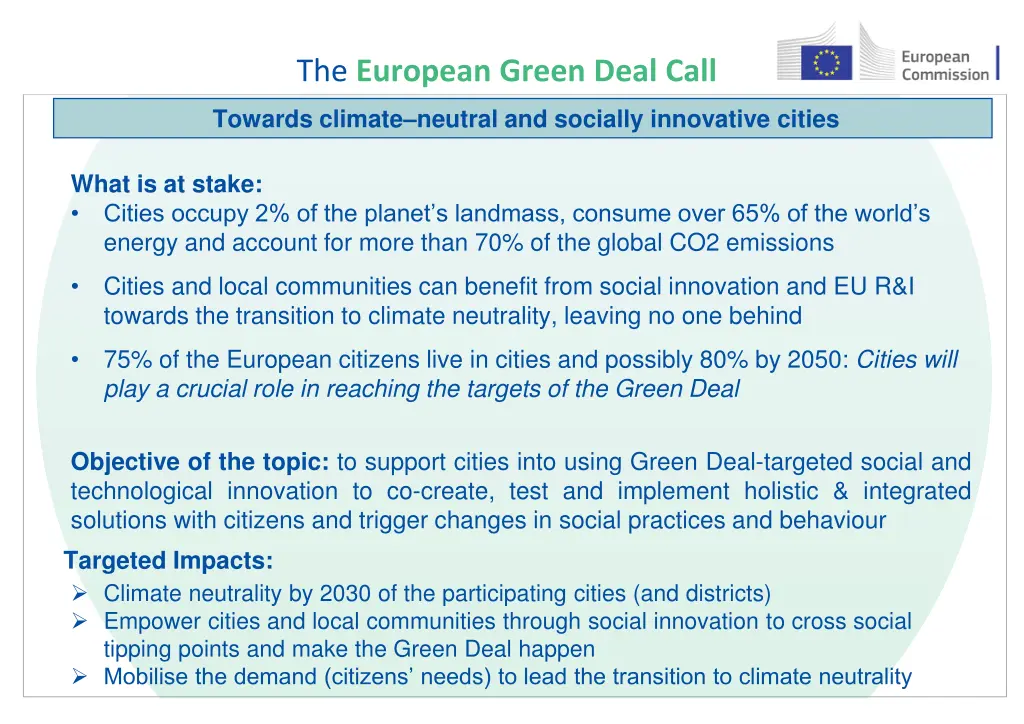the european green deal call 5