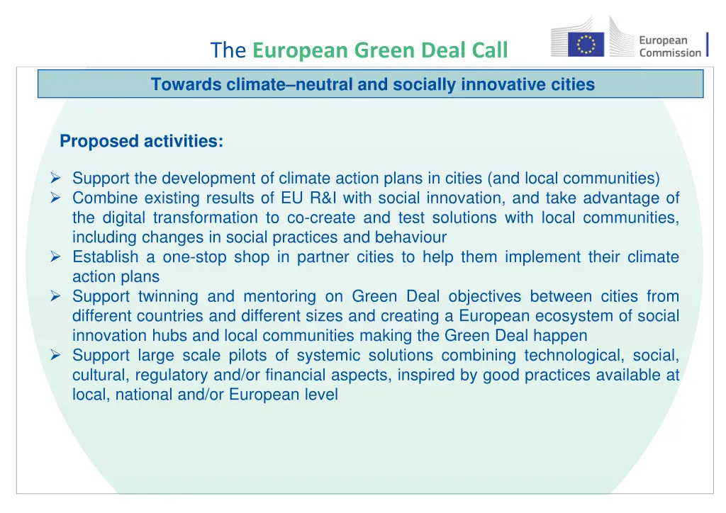 the european green deal call 6