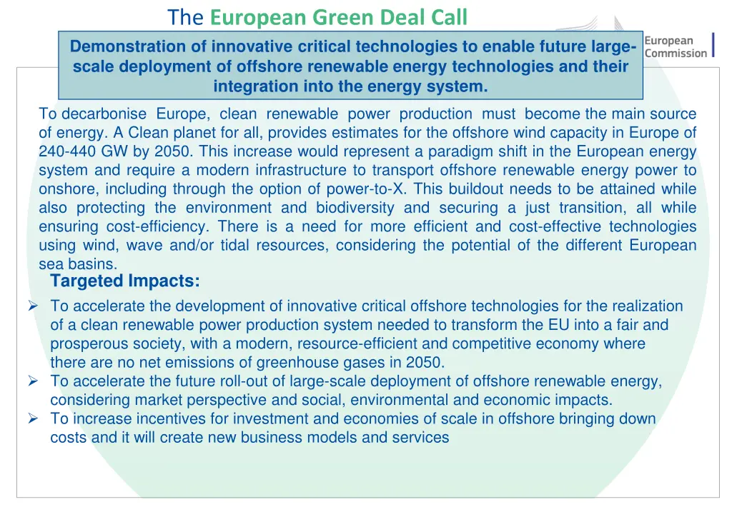 the european green deal call demonstration