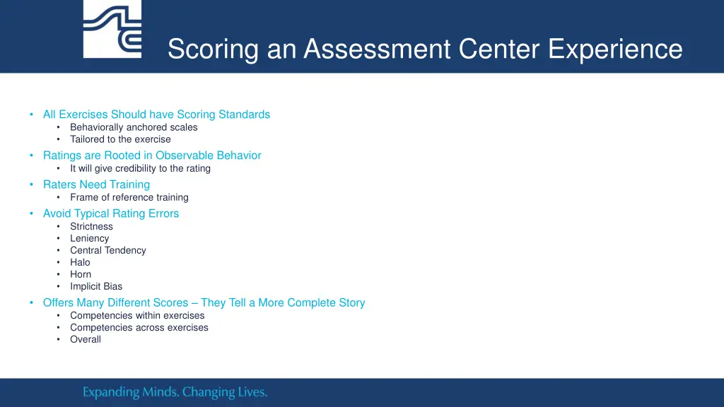 scoring an assessment center experience