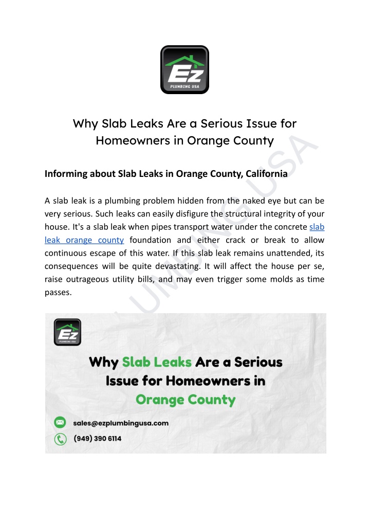 why slab leaks are a serious issue for homeowners