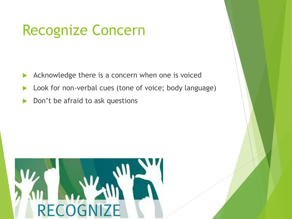 recognize concern