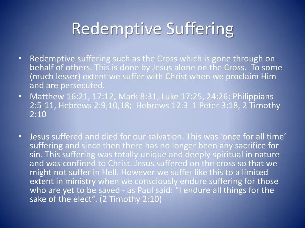 redemptive suffering