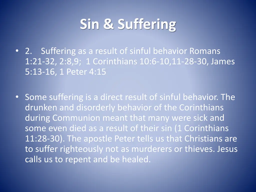 sin suffering