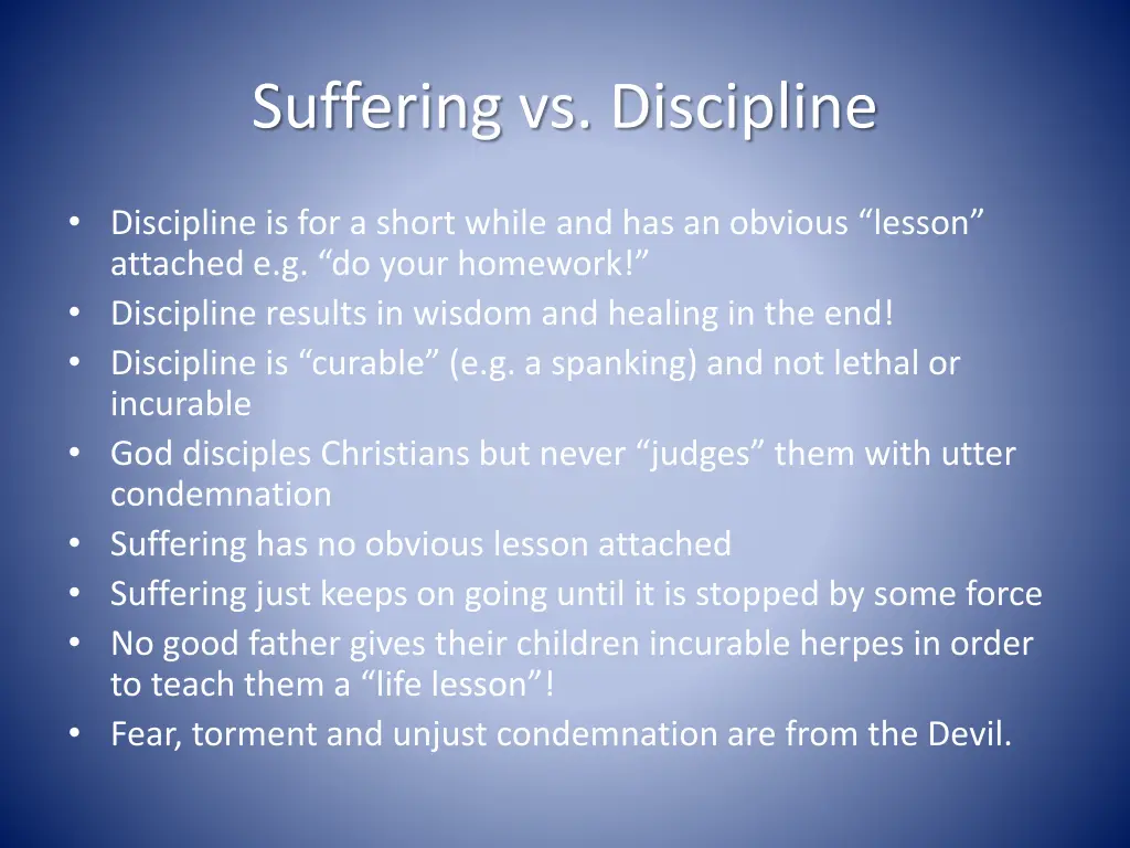 suffering vs discipline