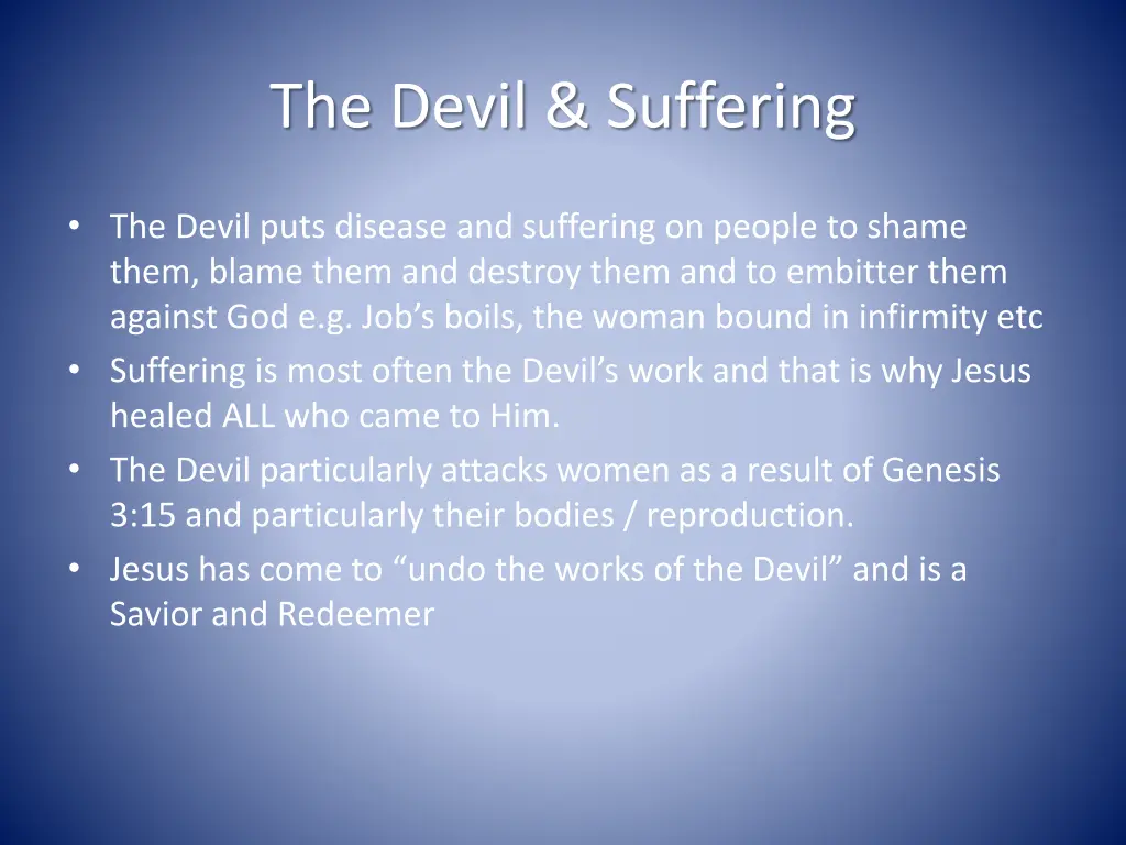 the devil suffering