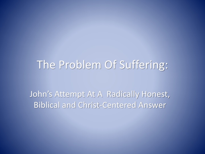 the problem of suffering