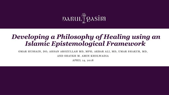 developing a philosophy of healing using