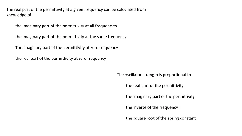 the real part of the permittivity at a given