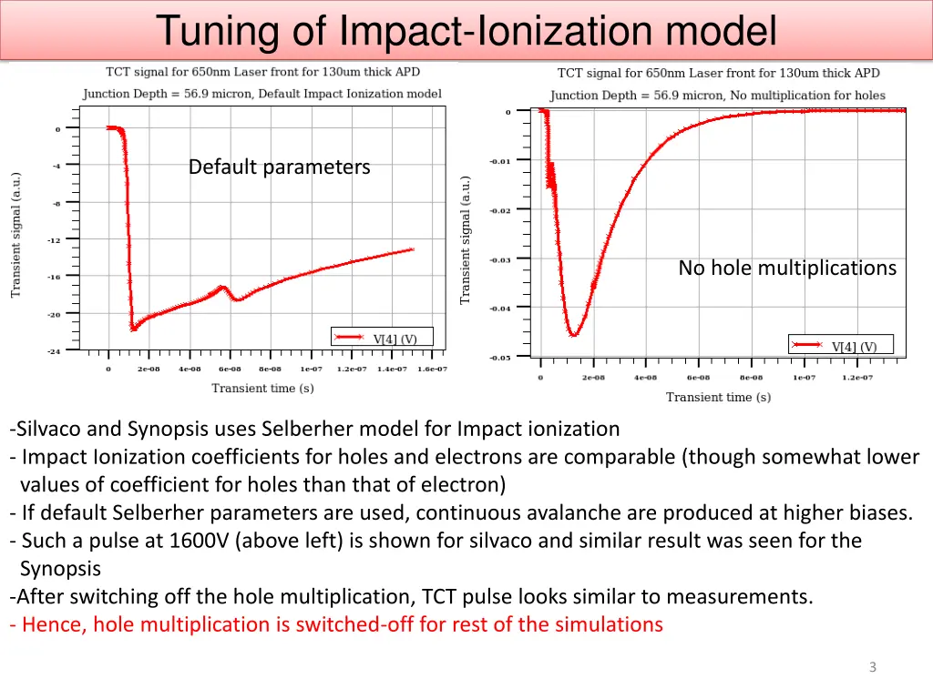 tuning of impact ionization model