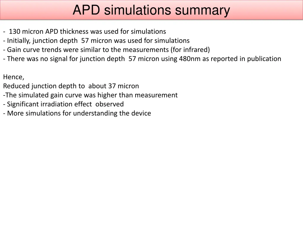 apd simulations summary