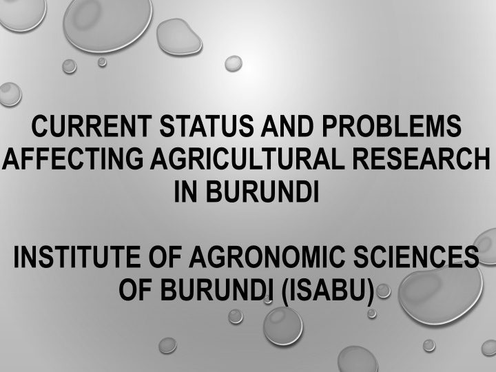 current status and problems affecting