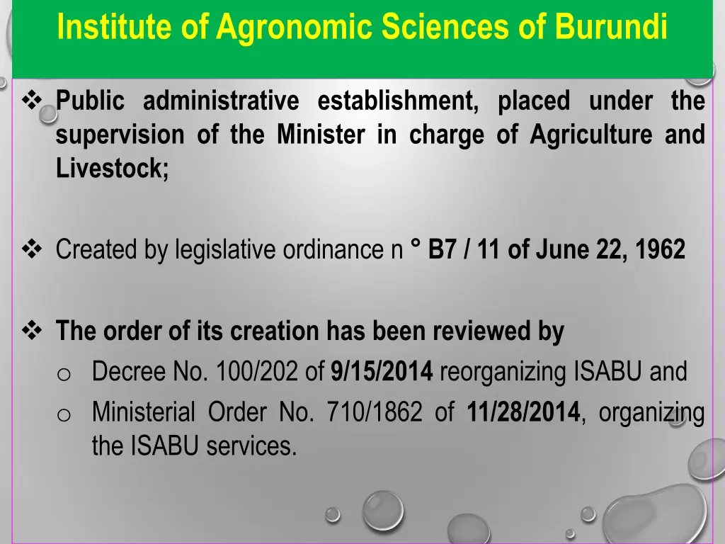 institute of agronomic sciences of burundi