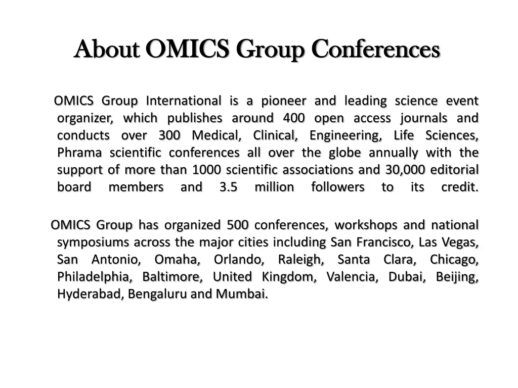 about omics group conferences about omics group