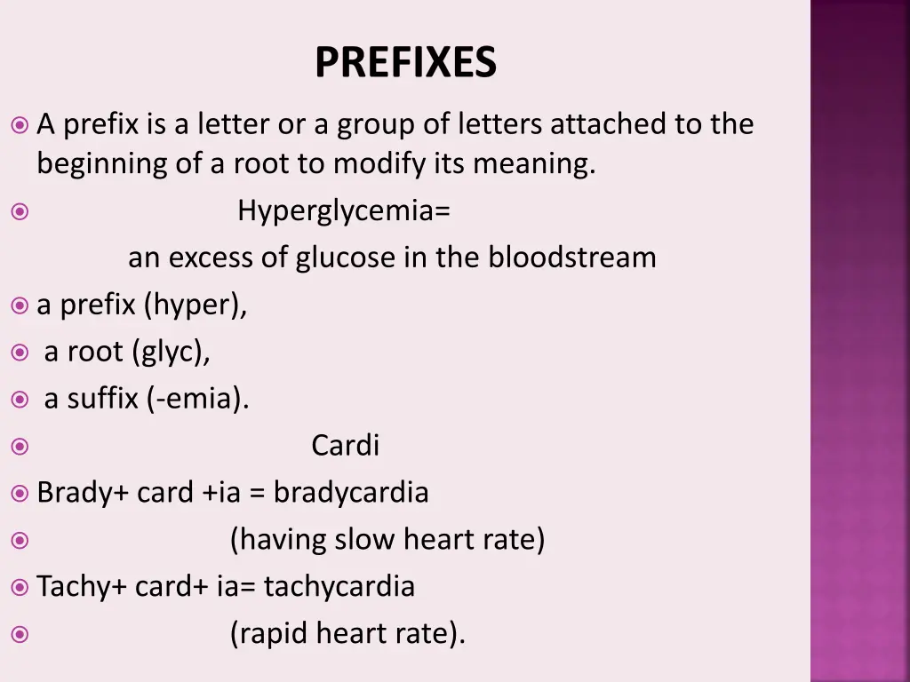 prefixes