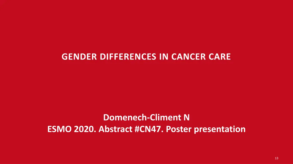 gender differences in cancer care