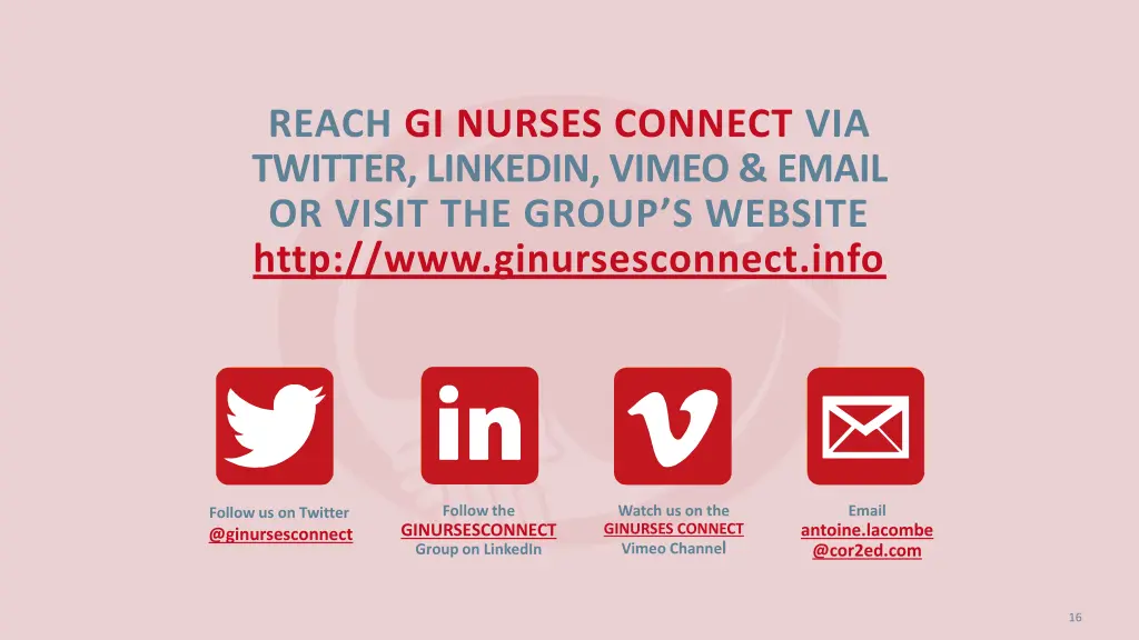reach gi nurses connect via twitter linkedin