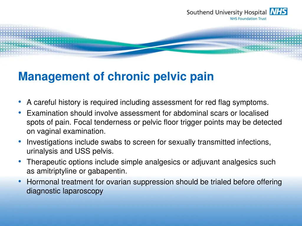 management of chronic pelvic pain
