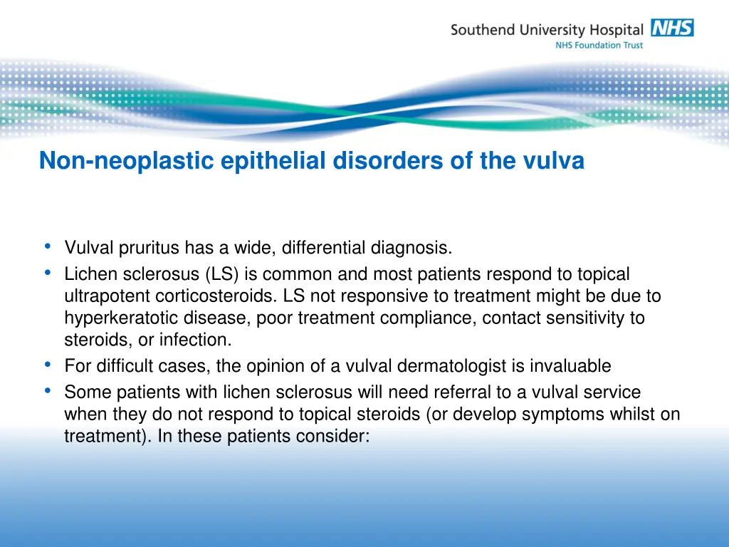 non neoplastic epithelial disorders of the vulva 1