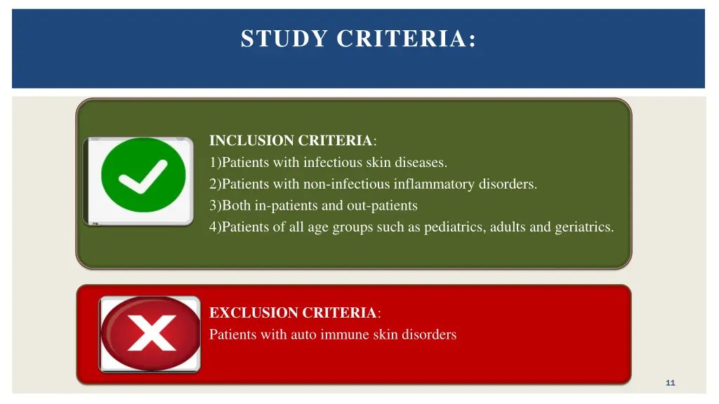 study criteria