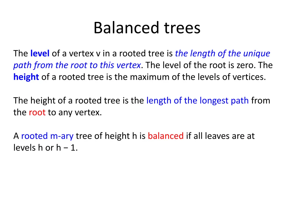 balanced trees