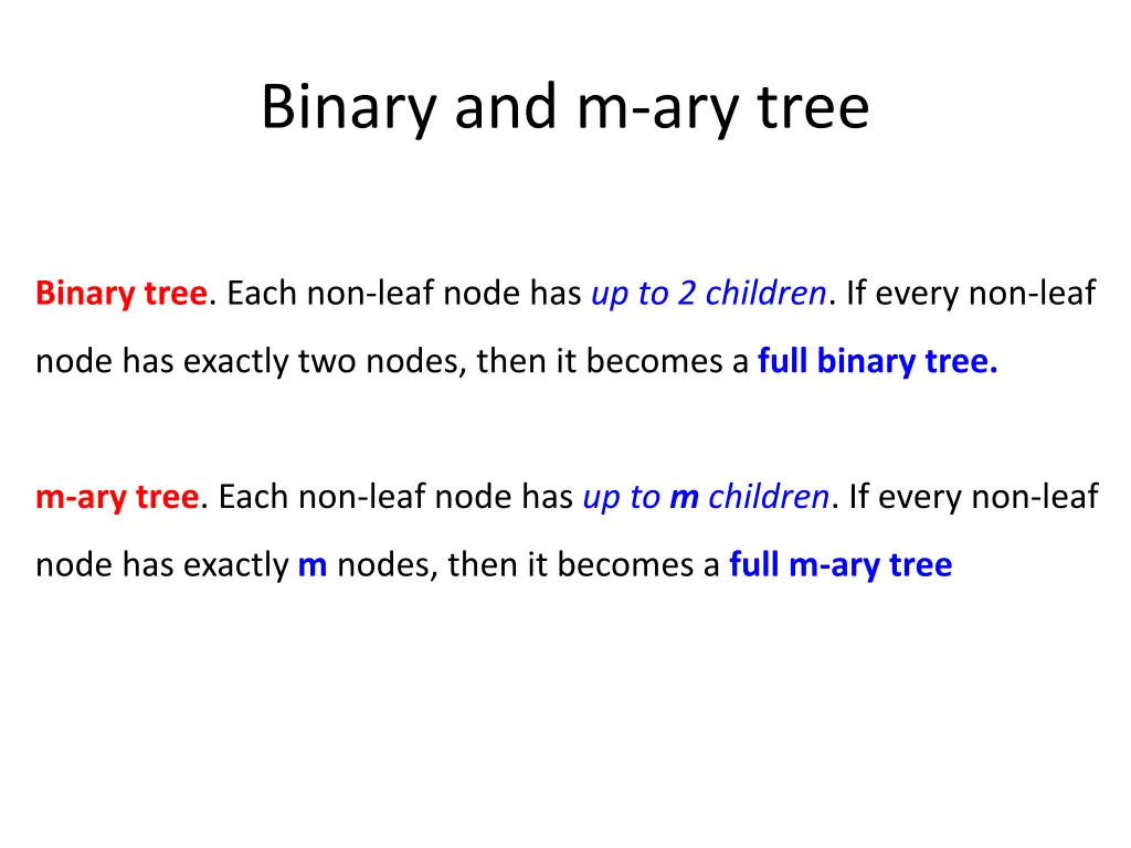 binary and m ary tree