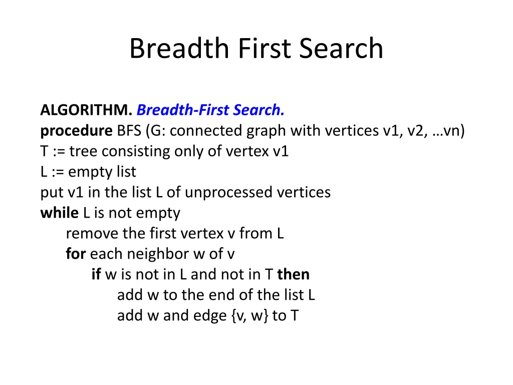 breadth first search 1