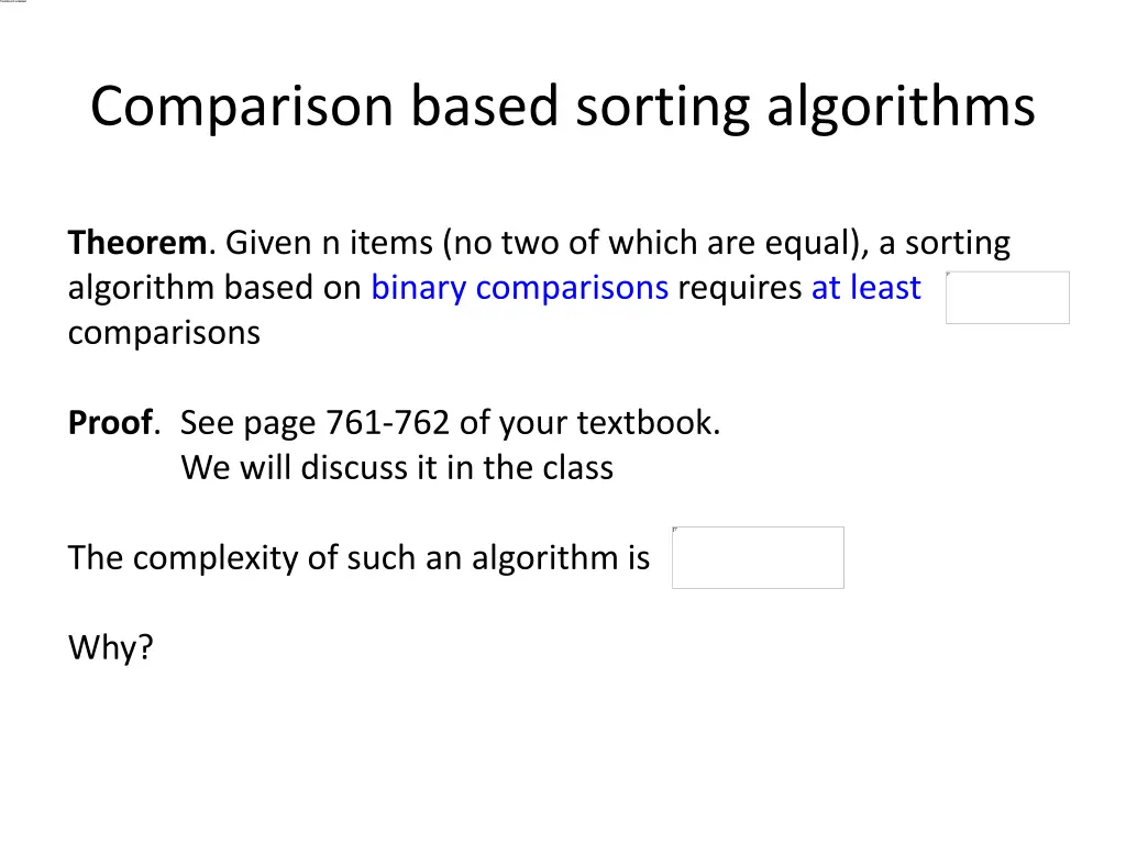 comparison based sorting algorithms 1