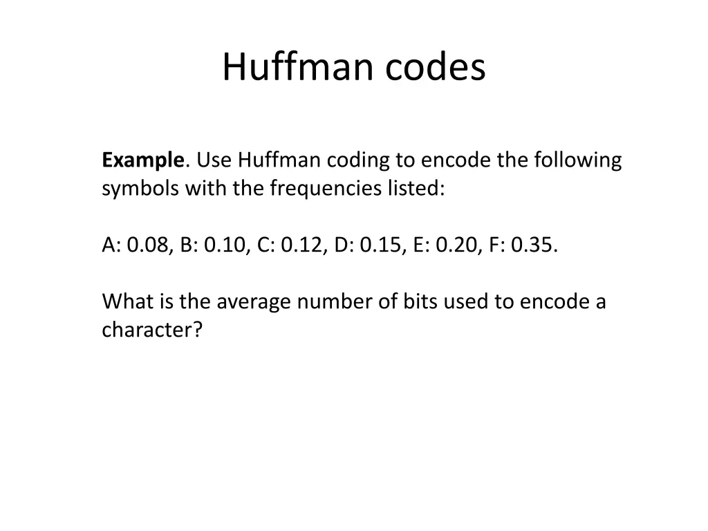 huffman codes 1