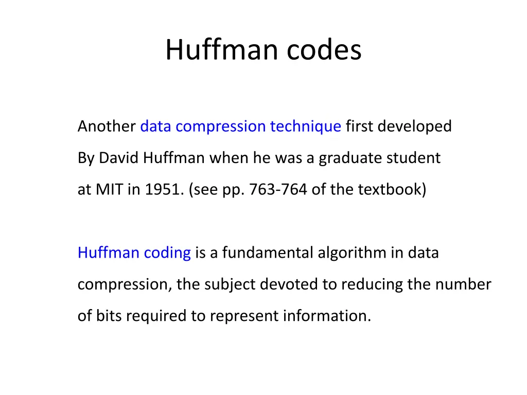 huffman codes