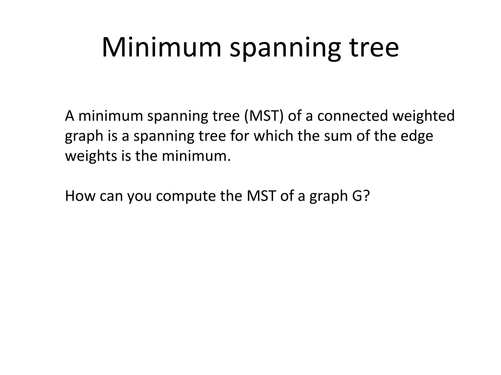 minimum spanning tree