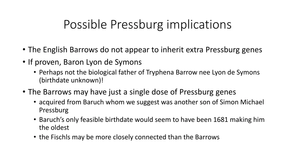 possible pressburg implications 1