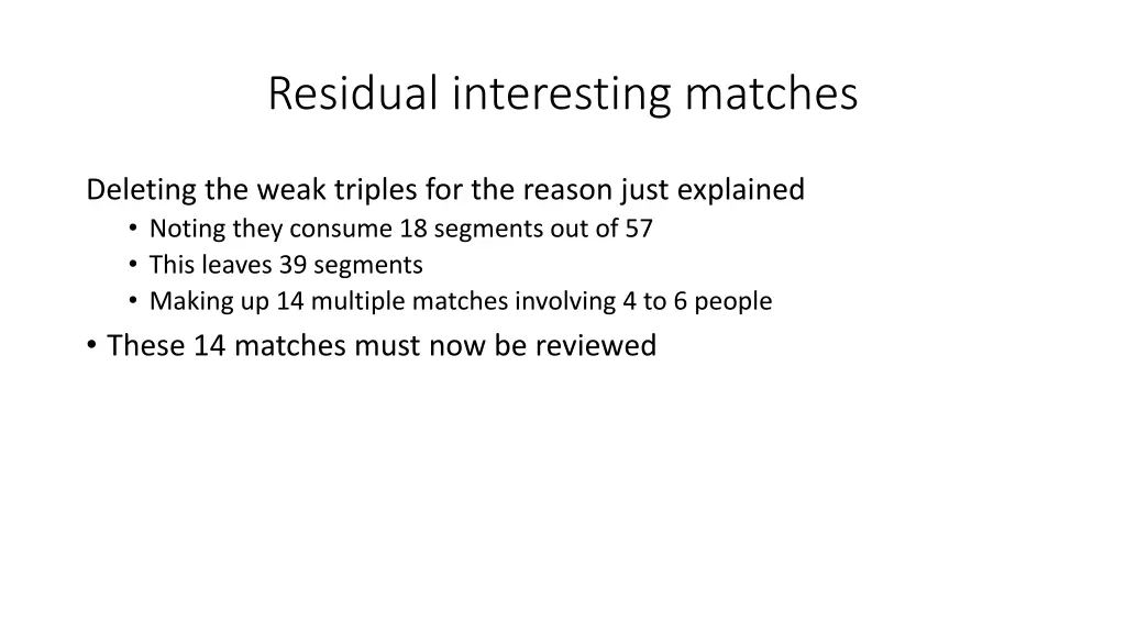 residual interesting matches