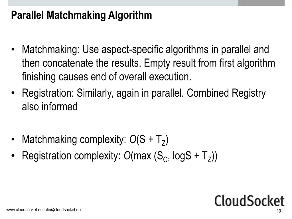 parallel matchmaking algorithm