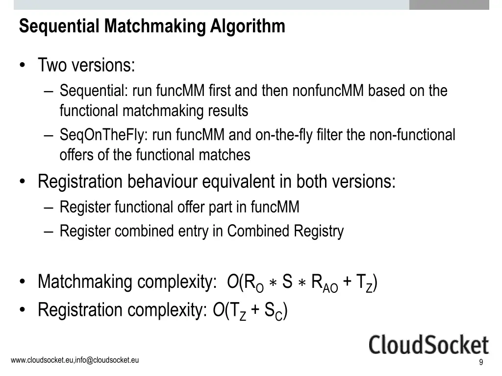 sequential matchmaking algorithm