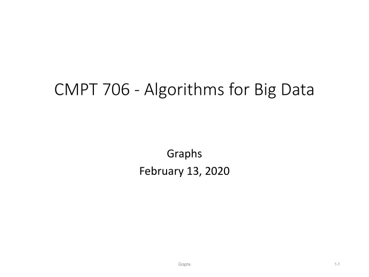 cmpt 706 algorithms for big data