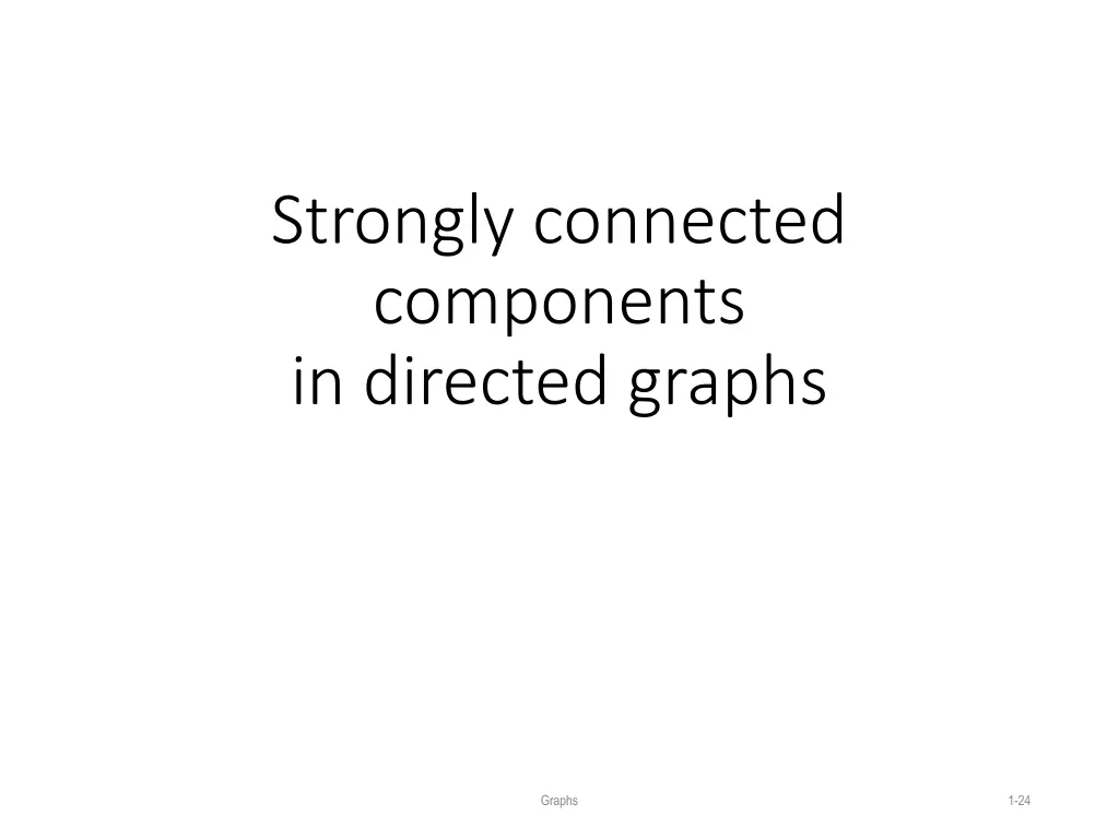 strongly connected components in directed graphs