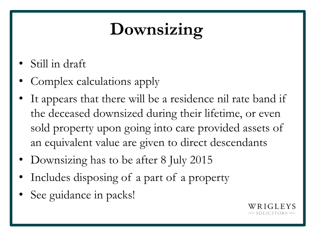downsizing