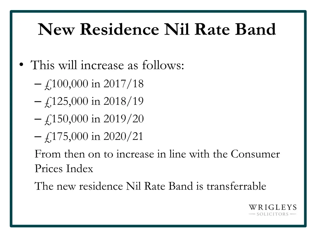 new residence nil rate band 1