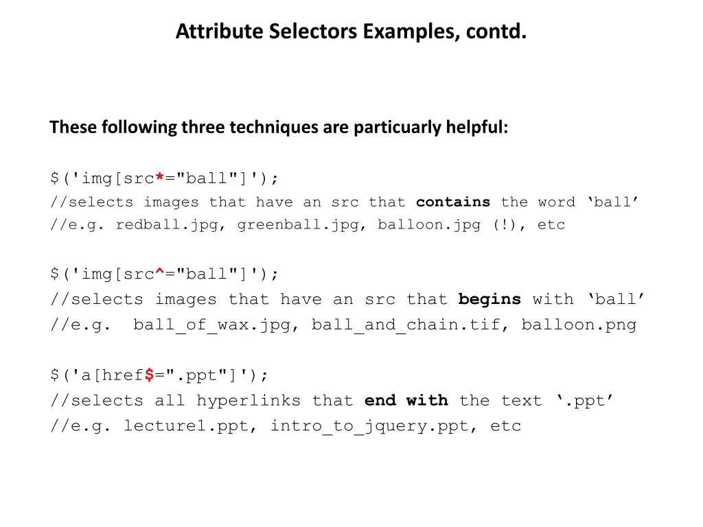 attribute selectors examples contd
