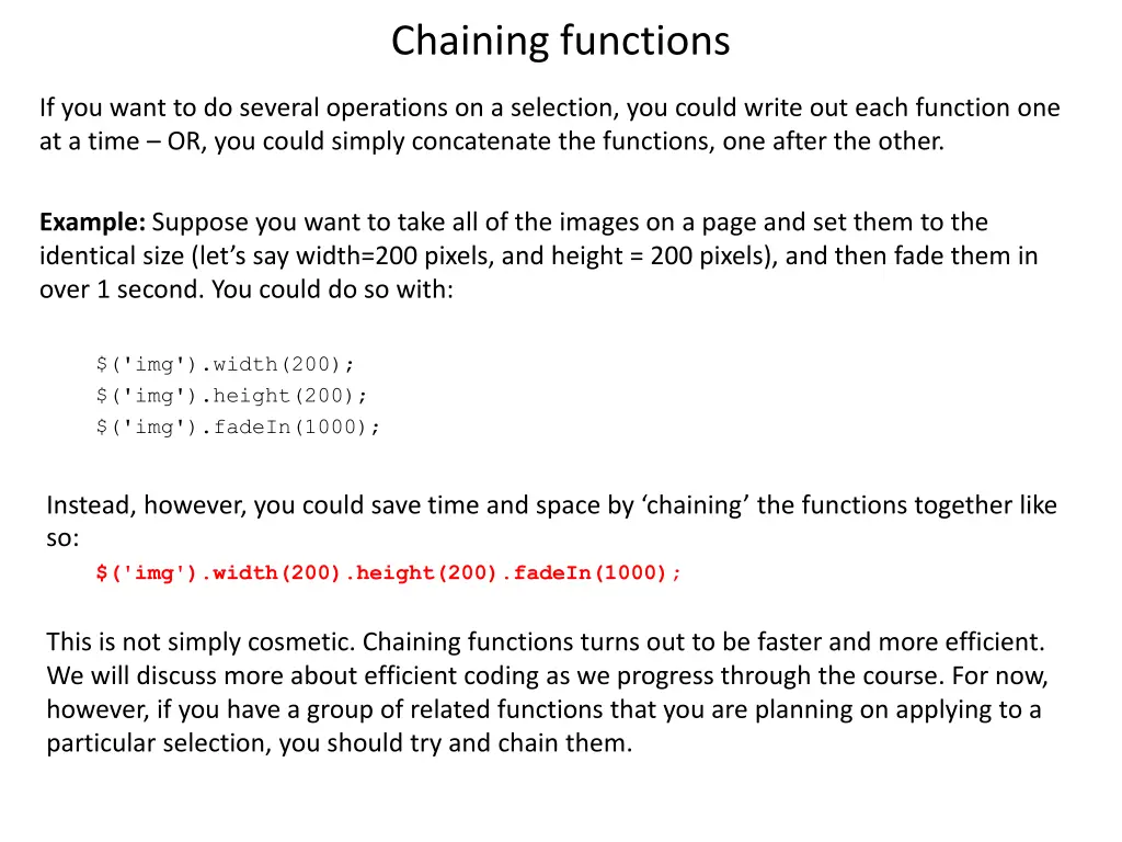 chaining functions