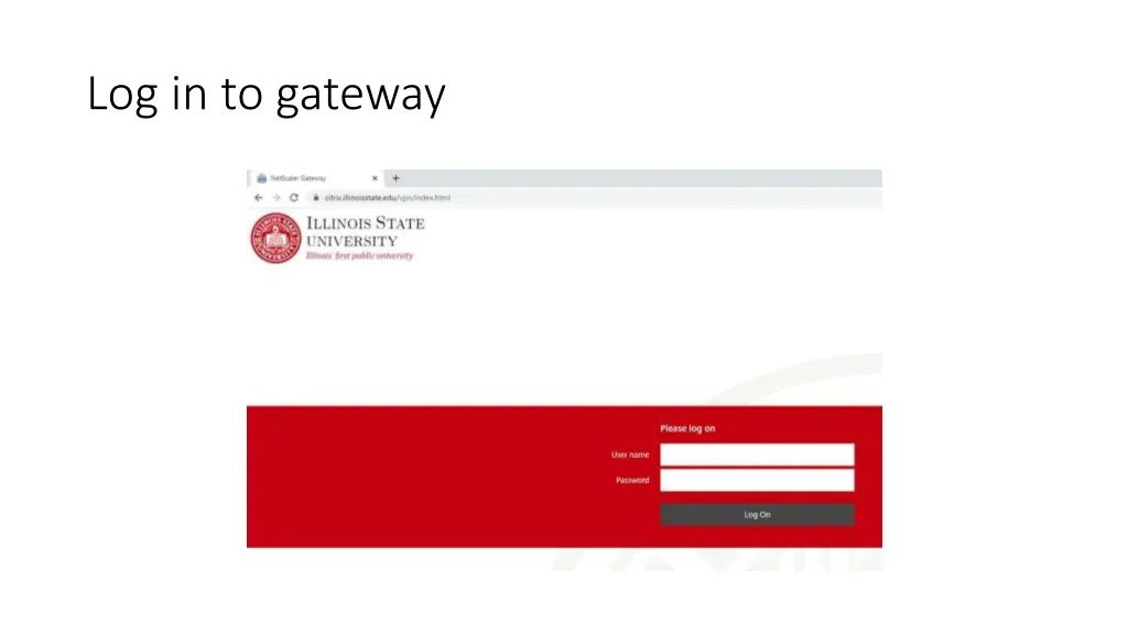 log in to gateway