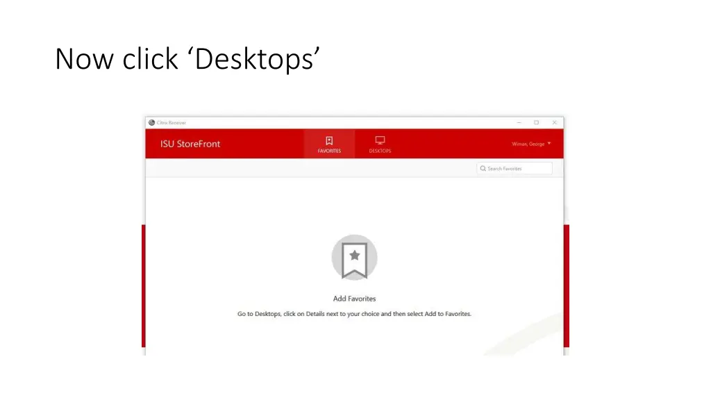 now click desktops