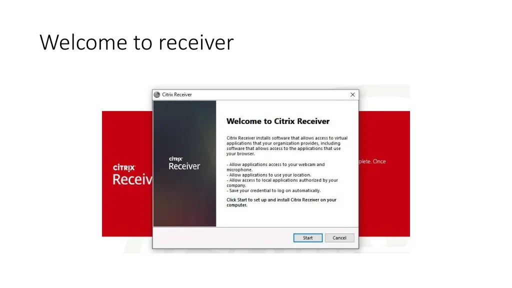 welcome to receiver