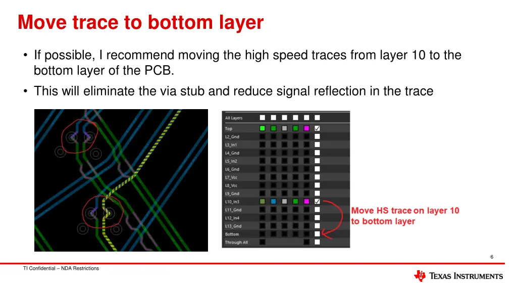 move trace to bottom layer